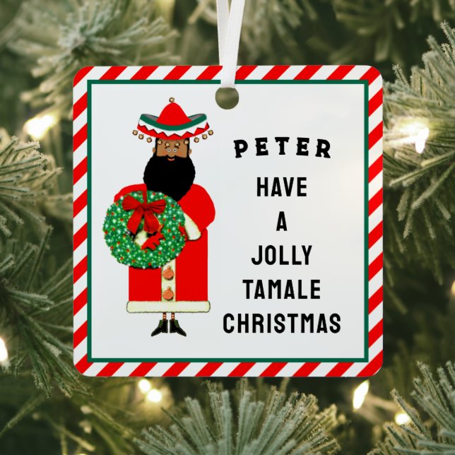 personalisierter mexikanischer Santa Ornament Aus Metall (InSitu)