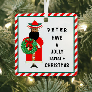 personalisierter mexikanischer Weihnachtsmann Ornament Aus Metall