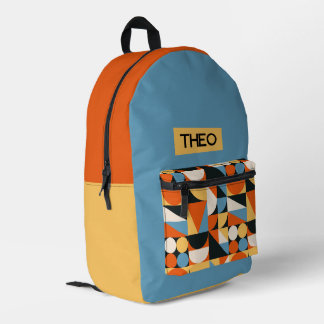 Personalisierter Mid-Century-Modern-Kindername Bedruckter Rucksack