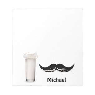 Personalisierter Milch-Schnurrbart Notizblock