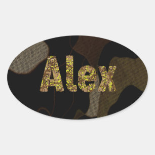 Personalisierter militärischer Camouflage-Schrifta Ovaler Aufkleber
