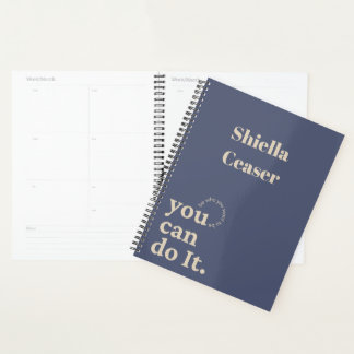 Personalisierter Minimaler Monogramm-Motivierend P Planer