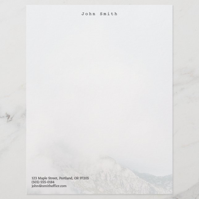 Personalisierter minimalistischer Berg Briefbogen (Vorderseite)