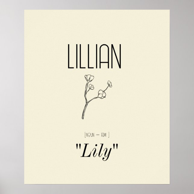 Personalisierter Minimalistischer Blumenstrauch Poster (Vorne)