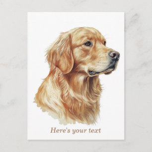 Personalisierter minimalistischer Golden Retriever Postkarte