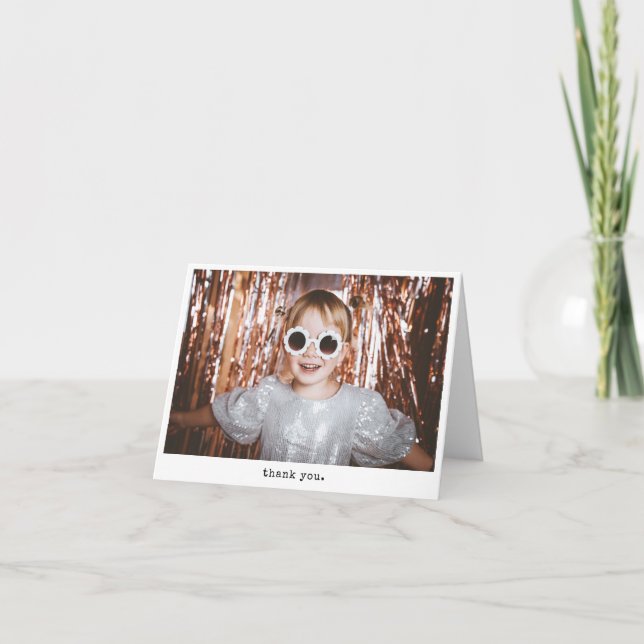 Personalisierter minimalistischer Instant-Foto-Sti Dankeskarte (Vorderseite)