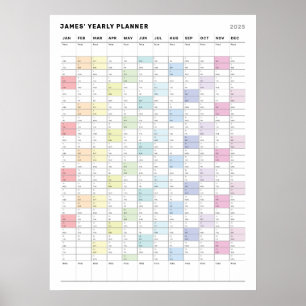 Personalisierter minimalistischer Jahresplaner Pos Poster
