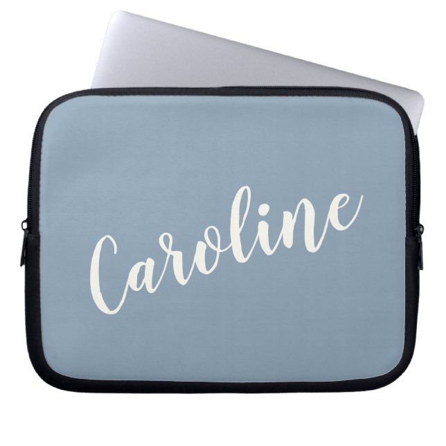 Personalisierter Minimalistischer Kalligraphiename Laptopschutzhülle (Vorderseite)