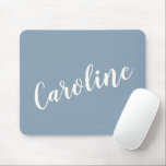 Personalisierter Minimalistischer Kalligraphiename Mousepad<br><div class="desc">Personalized Minimalist Calligraphy Name in Blue Mouse Pad</div>