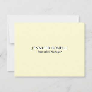 Personalisierter minimalistischer Name in Cremefar Mitteilungskarte