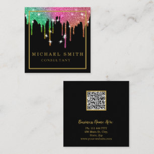 Personalisierter Minimalistischer QR-Code-Platz Quadratische Visitenkarte