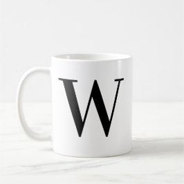 Personalisierter minimalistischer schwarzer Monogr Kaffeetasse