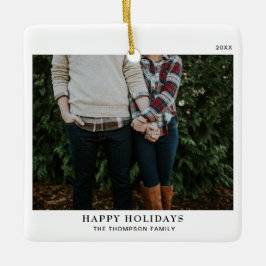 Personalisierter Minimalistischer Single Foto Weih Keramikornament