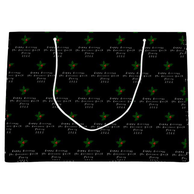 Personalisierter Mistletoe Weihnachtsgeschenk Tasc Große Geschenktüte (Vorderseite)