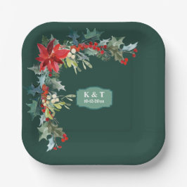Personalisierter Mistletoe Wreath Pappteller