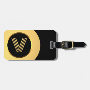 Personalisierter Mit Monogramm Goldbrief V Gepäckm Gepäckanhänger