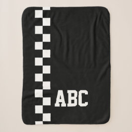 Personalisierter Mit Monogramm Racing Flag Sport T Sherpadecke