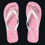 Personalisierter Mit Monogramm Rosa Glitzer Brides Flip Flops<br><div class="desc">Ein lustiges Geschenk für die Brautmädchen. Wenn sie am Ende der Nacht müde ist,  will sie diese! Personalisieren Sie sie!</div>