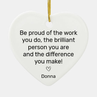 Personalisierter Mitarbeiter-Dankeschön-Herz  Keramik Ornament