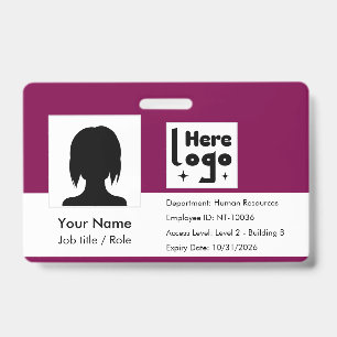 Personalisierter Mitarbeiter-ID-Ausweis mit QR-Cod Ausweis