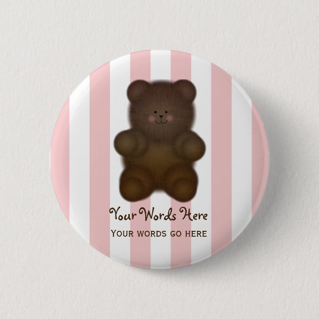 Personalisierter Mitteilungteddy-Bärn-Knopf Button (Vorderseite)
