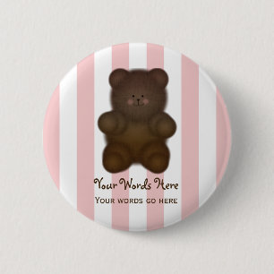 Personalisierter Mitteilungteddy-Bärn-Knopf Button