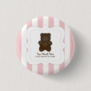 Personalisierter Mitteilungteddy-Bärn-Knopf Button