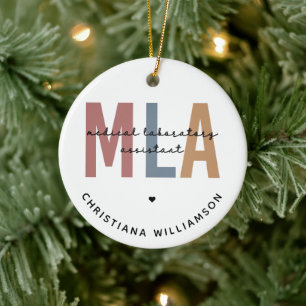 Personalisierter MLA Medical Laborant Keramik Ornament