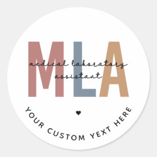 Personalisierter MLA Medical Laborant Runder Aufkleber