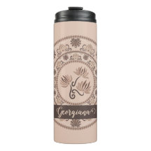 Personalisierter Mocha-Rococo-Revival-Dot-Mandala