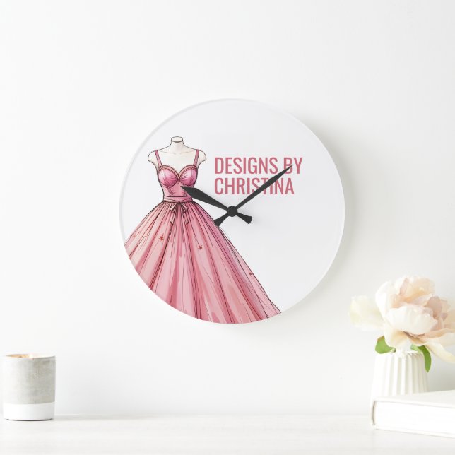 Personalisierter Mode Designer Stylist Graduate Große Wanduhr (Zuhause)
