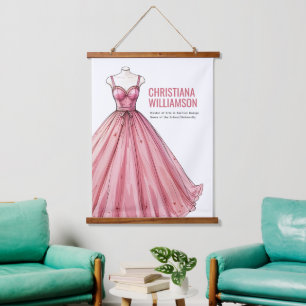 Personalisierter Mode Designer Stylist Graduate Wandteppich Mit Holzrahmen
