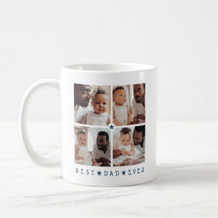Personalisierter moderner 4-Foto 'Bester Vater all Kaffeetasse