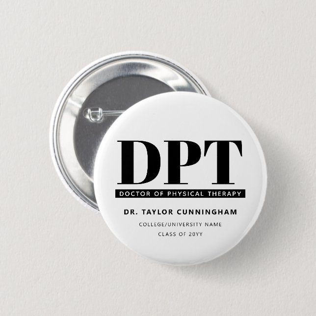 Personalisierter moderner DPT Arzt für Physikalisc Button (Vorne & Hinten)