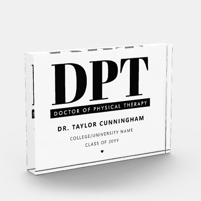 Personalisierter moderner DPT Arzt für Physikalisc Fotoblock (Links)