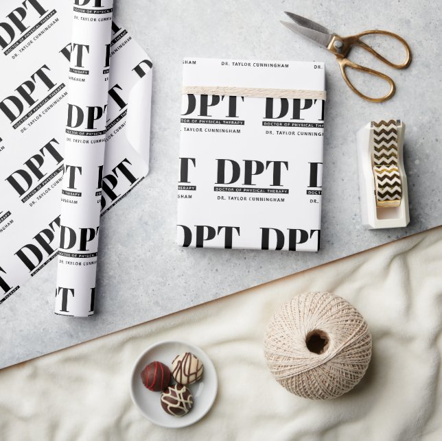 Personalisierter moderner DPT Arzt für Physikalisc Geschenkpapier (Kunsthandwerk)