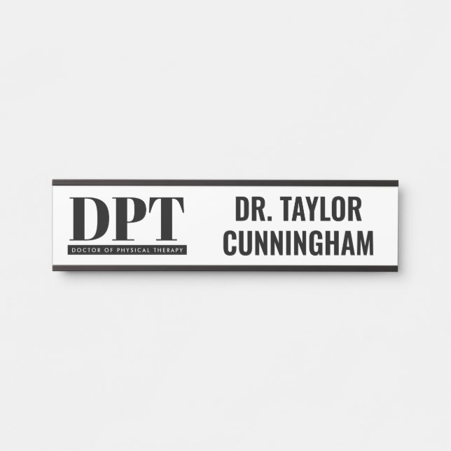 Personalisierter moderner DPT Arzt für Physikalisc Türschild (Vorderseite )
