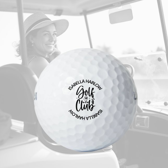 Personalisierter moderner Golfclub Name Golfball (Von Creator hochgeladen)