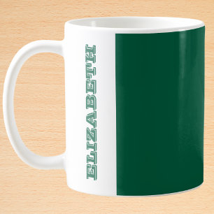 Personalisierter, moderner grüner Blockname Kaffeetasse