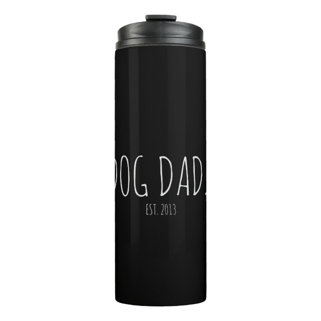 Personalisierter moderner Hundebahn-Vater Thermosbecher (Vorderseite)