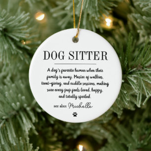 Personalisierter Moderner Hundesitter Pet Sitter L Keramik Ornament