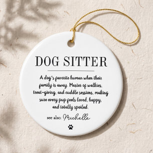 Personalisierter Moderner Hundesitter Pet Sitter L Keramik Ornament
