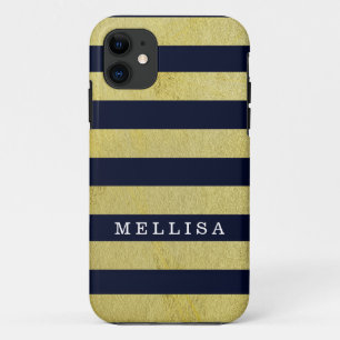 Personalisierter moderner Marinegoldstreifen title_seo2