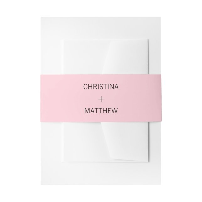 Personalisierter moderner Name Black Blush PINK Ho Einladungsbanderole (Vorderseite Beispiel)