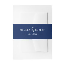 Personalisierter moderner NAME Navy Blue & White W Einladungsbanderole