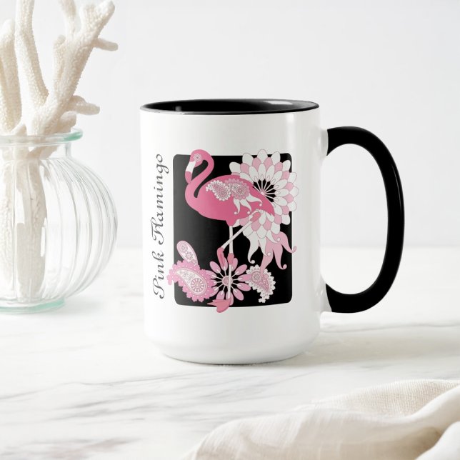 Personalisierter moderner rosa Flamingo Tasse (Von Creator hochgeladen)