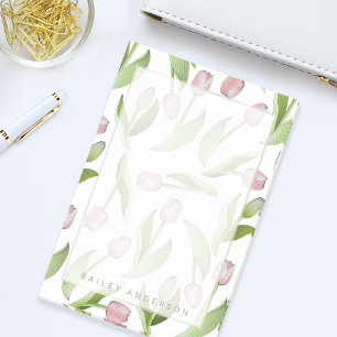 Personalisierter, moderner rosa Tulip Post-it Klebezettel