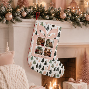 Personalisierter moderner rosa Weihnachten Kleiner Weihnachtsstrumpf