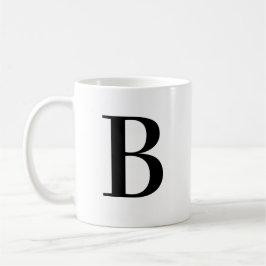 Personalisierter moderner schwarzer Monogramm-Buch Kaffeetasse