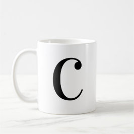 Personalisierter moderner schwarzer Monogramm-Buch Kaffeetasse